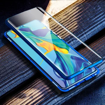 Double Sided Magnētisko Absorbcijas Metāla Case For Samsung Galaxy A80 A90 360 seguma Uzsist Atpakaļ Par Galaxy A90 5G vāciņu