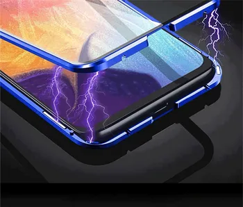 Double Sided Magnētisko Absorbcijas Metāla Case For Samsung Galaxy A80 A90 360 seguma Uzsist Atpakaļ Par Galaxy A90 5G vāciņu