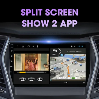 JMCQ Par Hyundai Santa Fe 3 Grand 2012-2017 Android 9.0 Auto Radio Multimediju Atskaņotājs, 2 din RDS 4G+64G GPS Navigaion Split Screen