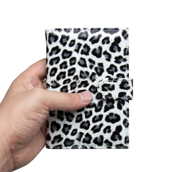 Balta, Maza Leoparda Raksts Sprādzes Dizainu Komplekss Stils Pu Ādas Pases Vāciņš Kartes Turētāju Unisex Ceļojumu Pases Turētājs