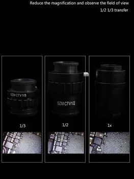 Jyrkior Mehāniķis Trinokulara Stereo Mikroskopu CMOS Kameras Adapteri SZM CTV1/2 1/3 C-mount Objektīvs Pārsūtīt Ostas