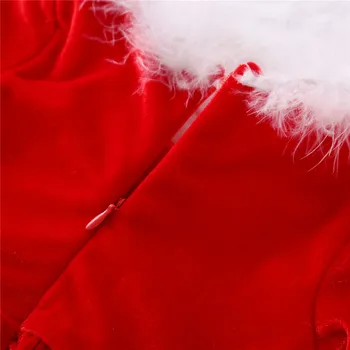Ziemassvētki Bērniem, Baby Meitenes Vilnas Kleita-Kakla Ilgtermiņa Piedurknēm Augsta Vidukļa Svārki ar Muguras Rāvējslēdzēju Puse Gājienā Santa Kleitas 6M-4Y