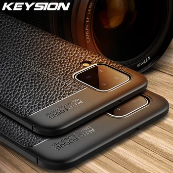 KEYSION Triecienizturīgs Case for Samsung A12 A42 A32 5G Ādas tekstūru mīkstu silikona Tālruņa Aizmugurējo Vāciņu Galaxy A02S A01 Core A20S