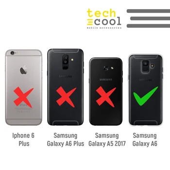 FunnyTech®Stand case for Samsung Galaxy A6 Silikona 2018 L dizaina Zilonis pārredzamu vers.2