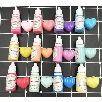 12 Pudeles Šķidruma Macaron Konfektes Sveķu Krāsu Pigmentu Krāsu Epoksīda Sveķu Rotaslietas DIY Pigmenta Piliens Kuģniecība
