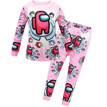 Jaunu Bērnu, Starp mums Sleepwear Pidžamas Bērniem Ziemassvētku Pijamas Mājas Apģērbs Zēniem ar garām piedurknēm Topi Ziemas apģērbu 5-14 Y