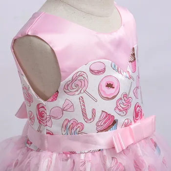 Princese Meitenes Kleita Rozā Dzimšanas dienu, Kāzu svinības, Bērnu Kleitas, Blūzes Konfektes Cupcake Bērniem Frocks saldējums Meitenes Kleita Kleitas