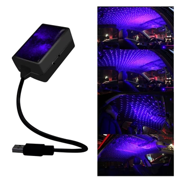 Romantiskā Atmosfērā, Iekštelpu Dekori USB Uzlādes Automašīnas Jumta Zvaigžņu Nakts Gaismas Projektors Plug And Play Automātiskās Rotācijas Bendable