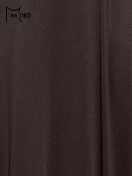 Missord 2021. gada Rudens un Ziemas Sieviešu Sexy Augstas Kaklu garām Piedurknēm Sequin Kleitas, Sieviešu tīrtoņa Krāsu Elegantu Maxi Kleitu FT19693