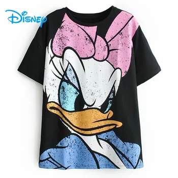 Disney Daisy Duck, T Krekls Sievietēm Vintage Zaudēt Gadījuma Karikatūra T Sievietēm 2020. Gada Vasaras Modes O-Veida Kakla Garš Krekls, T-Veida Topi Melns