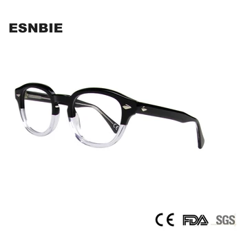 Acetāta Optisko Briļļu Rāmis Vīriešu, Sieviešu Retro Apaļas Brilles Pārredzamu Mazie Un Vidējie Brilles Rāmis Recepšu Brilles