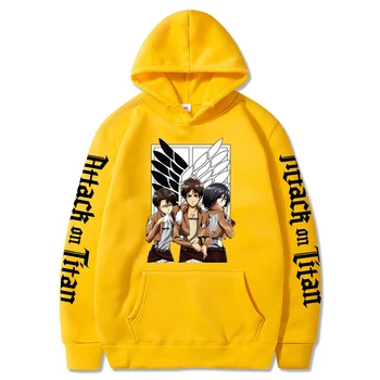Anime Uzbrukumu Titan Modes Krekls Ikdienas Krekli pelēkā vārna Streetwear Harajuku Vīriešu un Sieviešu Drēbes ar garām Piedurknēm