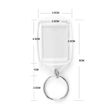 CellDeal 100gab Akrila Plastmasas Tukšu Keyrings Ielikt Pases Foto Atslēgu Riņķi 3 Izmēri Atslēgu, Gredzenu Keychain DIY Pārredzams Laukums