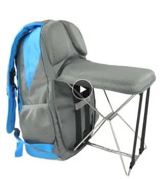 PLAY-KARALIS Zvejas krēslu locīšanas brīvdabas atpūtas sporta soma Nēsāšanai stendā izkārnījumos pārgājienu mugursoma pārgājieniem multi-function mugursoma