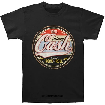 Smieklīgi, T Krekli Johnny Cash Vīriešu Oriģinālā Rock-N-Roll Kokvilnas T-Krekls Melns