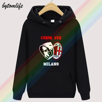 AC Milan, Itālija Italia Futbols Futbols Futbol Camiseta Top Sporta pelēkā vārna Vīriešu Modes Krekls Pulovers Āzijas Izmēra