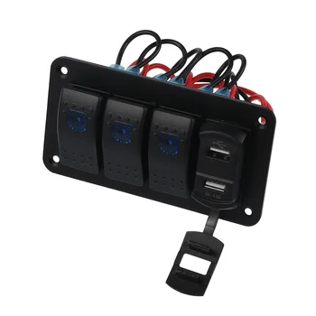 Ūdensizturīgs Ciparu Voltmetrs Dual USB Ports Slēgtās Šūpuļzirgs Slēdzis Panelī Automašīnas SUV Jūras RV Kravas automašīnu Tūristu Laivu