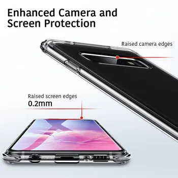 EAR Mīksto TPU Case for Samsung Galaxy S10 S10 Plus Segtu Ultrathin Caurspīdīga Kristāla Bumper Case for Samsung Galaxy S10 e Vāciņu