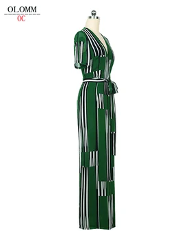OLOMM MTS4078 augstākās kvalitātes sieviešu kleita ar īsām piedurknēm vasaras drukāšanas svītru Potītes modes Jaunā stila mežģīņu svārki