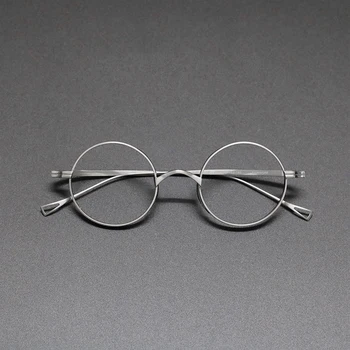 Vintage Vīriešu Tīra Titāna Brilles Rāmis Unisex Kārta Luksusa Zīmolu Brilles Rāmis Sievietēm Optisko Tuvredzība Recepšu Brilles