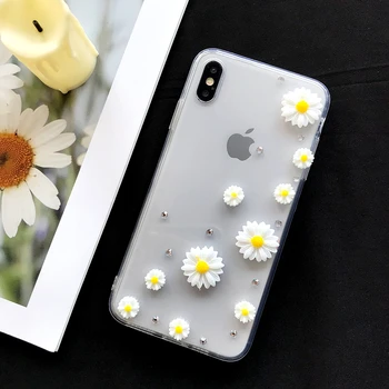 Mīksto TPU DIY Crystal Case For iPhone 5, 5S 6 7 8 11 Plus X XS XR 11 12 Mini Pro, Max Modes Stila 3D Ziedu Vāciņu