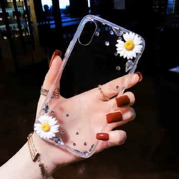 Mīksto TPU DIY Crystal Case For iPhone 5, 5S 6 7 8 11 Plus X XS XR 11 12 Mini Pro, Max Modes Stila 3D Ziedu Vāciņu
