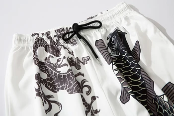 Japāņu Kimono Bikses Vintage Ziedu Bikses Harajuku Viļņi Drukāt Gadījuma Bikses Sieviešu Vīriešu Tradicionālo Āzijas Apģērbu