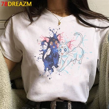 Sailor Moon t krekls top tees femme japāņu pāris ulzzang grafikas tees sieviešu harajuku kawaii t-krekls ulzzang plus lieluma