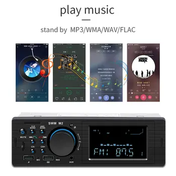 12V 1 Din 60W Auto MP3 Atskaņotājs ar FM Radio, TF USB Stereo Bluetooth Tālvadības Tālruņa Lādētājs, Audio Radio Modulis Multivides