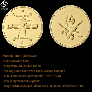 CS IET Counter-Strike Global Aizskarošu Piemiņas Zelta Reprodukcija Monētas W/ Luksusa Kaste