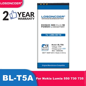 LOSONCOER 3550mAh BL-T5A Akumulatora Nomaiņa Li-ion par Microsoft Nokia Lumia 550 730 735 738 Supermens RM1038 RM1040