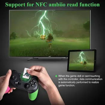 Slēdzis Pro Kontrolieris Bezvadu spēļu vadāmierīces Ar NFC Amiibo Un Vibrācijas Dual Turbo Seši-Ass Žiroskops Funkciju Spēle Kursorsviru