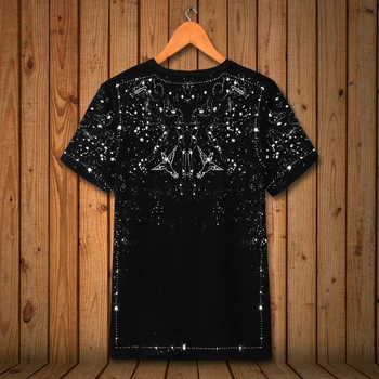 Amerikāņu stila Zvaigzne Zvaigznājā Drukāšanas modes īsām piedurknēm t-krekls Vasaras 2018 New augstas kvalitātes elastīga t krekls vīriešiem S-6XL