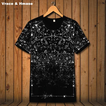 Amerikāņu stila Zvaigzne Zvaigznājā Drukāšanas modes īsām piedurknēm t-krekls Vasaras 2018 New augstas kvalitātes elastīga t krekls vīriešiem S-6XL