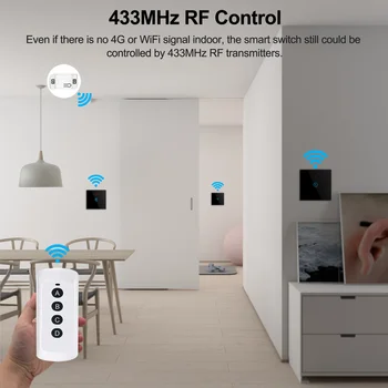 Wifi Smart DIY Gaismas Slēdzi 433MHz RF Slēdzi Stikla Touch Panel Smart Home Automation Modulis Atbalsta Alexa, Google Home Tuya App
