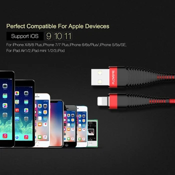 FLOVEME 2A USB Kabelis Priekš iPhone 11 Pro Max XR X 7 8 6S Plus X Apgaismojums, USB Kabeli, Bize, Uzlādes Kabelis, iPad Lādētājs
