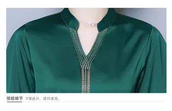 2020. gada Rudens modes sieviešu V-veida Kakla biroja blūze sievietēm šifona blūze sieviešu krekls ar garām piedurknēm, sieviešu krekli blusas