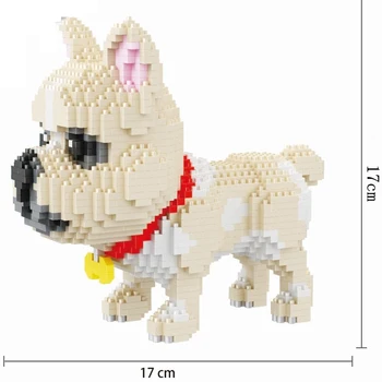 Mopsis Suns Ēkas Rotaļlietu Mini Grupu Mopsis Suns Dzīvnieku, Mājdzīvnieku 8808 Balody Bērniem Pūdelis-Modelis 1500pcs Ķieģeļu Kolekcija Dizains