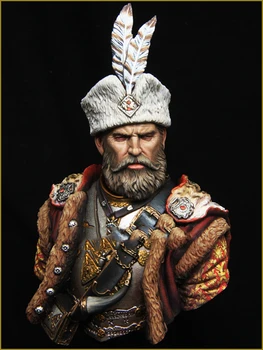 Unpainted Komplekts 1/10 Viduslaiku Vispārējā Polijas Hussar krūtis attēls Vēsturiskais Attēls Sveķu Komplekts Bezmaksas Piegāde