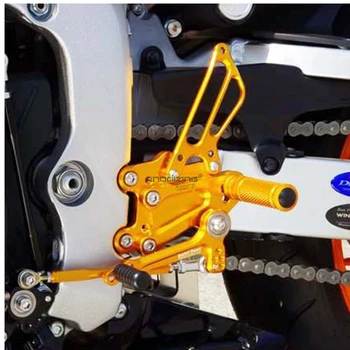 Pilna CNC Alumīnija Motociklu Regulējams Rearsets Aizmugures Komplekti Kāju Tapiņas KAWASAKI ZX10R ZX-10R 2004-2005