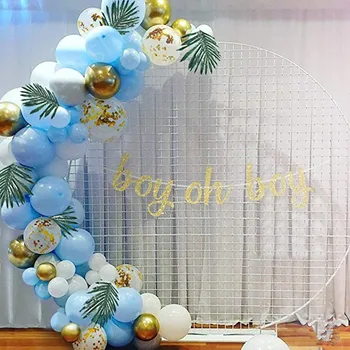 82pcs Zēns Baby Dušas Zilā Chrome Zelta Baloni, Vainags zelta konfeti balonu Macaron zila gaisa Baloni Arkas 1. dzimšanas diena