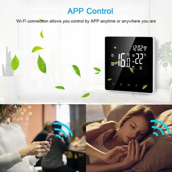 3.A/16A WiFi Smart Termostats, LCD Displejs, Touch Screen Temperatūras regulators Elektrisko Zemgrīdas Apkures/Ūdens / Gāzes apkures Katls