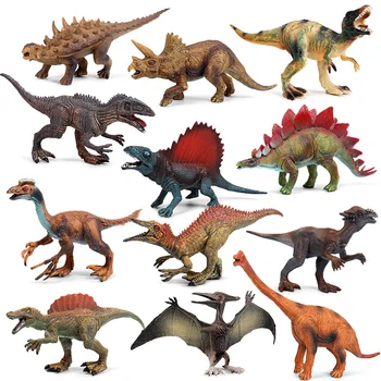 Simulācijas Dzīvnieku attēls 15-18 cm Imitētu Cietā Dinozaura Modeli, kas Dinozauru Rotaļlietas Tyrannosaurus Pterosaur Tricerosaur Bērniem Dāvanu