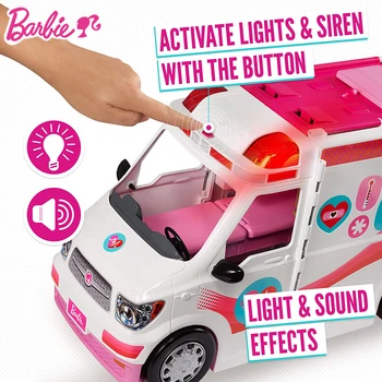 2019Barbie Meitene Lelle, Rotaļlieta, Klīnika Transportlīdzekļa & Playset neatliekamās medicīniskās palīdzības Norme Automašīnas Rotaļlietas Ar Ārstu Piederumi FRM19 Barbie Rotaļlietas