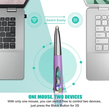 Portatīvā Datora Ergonomiskie Peļu Klusums Bezvadu Optiskā Pildspalvu Pele 2.4 GHz USB Bluetooth Gaisa Peles PC Tablet