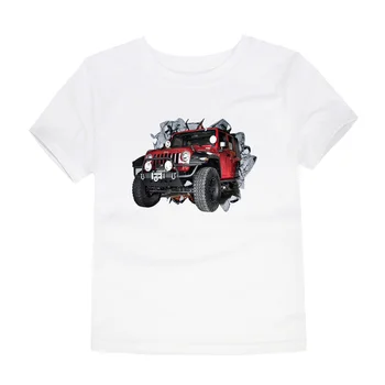 Pilnīgi Jauns Vasaras Bērnu Modes 3D Truck SUV Automašīnu, T Krekli Zēniem, T Krekli, Bērnu Kokvilnas Vasaras Topi Bērnu Zēniem Vasaras Drēbes