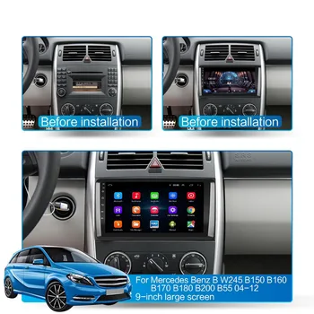 2 din Auto Multimedia Player Android 10 RDS DSP GPS Autoradio Par Mercedes Benz B W245 B150 B160 B170 B180 B200 B55 2004-2012