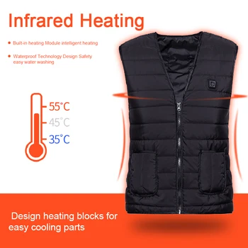 Inteliģento sēdekļu jaka smart apkures veste trīs līmeņu temperatūras regulēšana sēdeklis uztur Pastāvīgu temperatūru iekšējo valkāt veste
