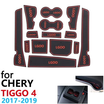Anti-Slip Gumiju Kausa Pildītās Durvis Groove Mat Chery Tiggo 4 Tiggo4 Tiggo 5x 2017 2018 2019 14Pcs Piederumi mat tālruni