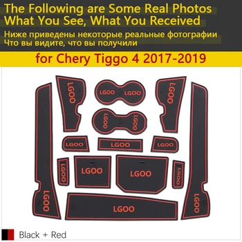 Anti-Slip Gumiju Kausa Pildītās Durvis Groove Mat Chery Tiggo 4 Tiggo4 Tiggo 5x 2017 2018 2019 14Pcs Piederumi mat tālruni